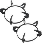 Inovra Plus - Wok Support Stand voor Gasfornuis - 2 Stuks - Wok Ondersteuningsring - Panhouder - Gietijzeren Trivets - Gasbrander Ondersteuningsring voor Pot Pan