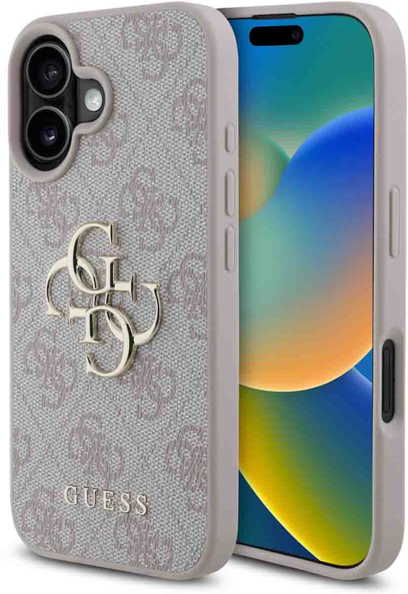 Guess-iPhone 16 Backcover hoesje-4G PU big Logo – Roze