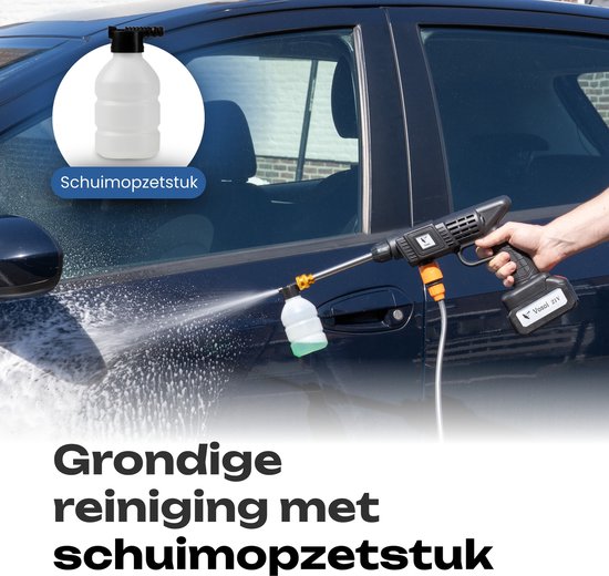 Vosoi Hogedrukreiniger - Draadloze Hogedrukreiniger - Hogedrukreiniger Auto - Hogedrukreiniger Accu - Terrasreiniger - Hogedrukspuit - Inc 2x 21V Accu van Vosoi — afbeelding 5