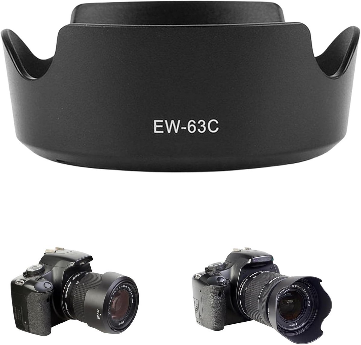 Justvalue Zonnekap Geschikt voor Canon Camera - EW-63C - EF-S 18-55mm f/3.5-5.6 IS STM