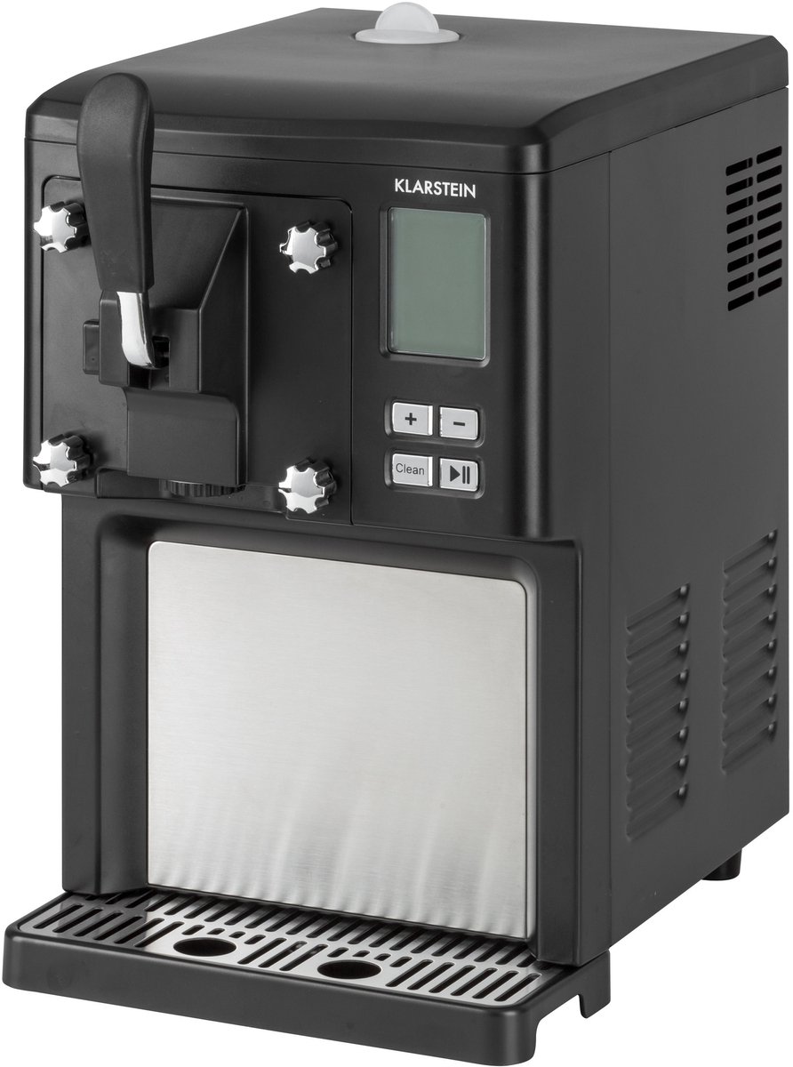Bol.com Klarstein IJsblokjesmachine Sweet Sundae IJsmachine met Compressor 1,5L Zwart - Roomijsmachine IJsbereider Softijsmachin... aanbieding