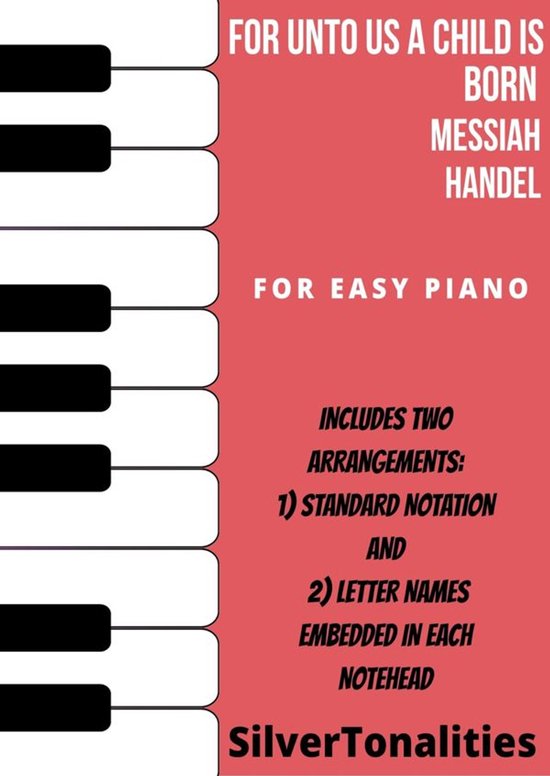 For Unto Us a Child is Born the Messiah Easy Piano Sheet Mus ... - cover