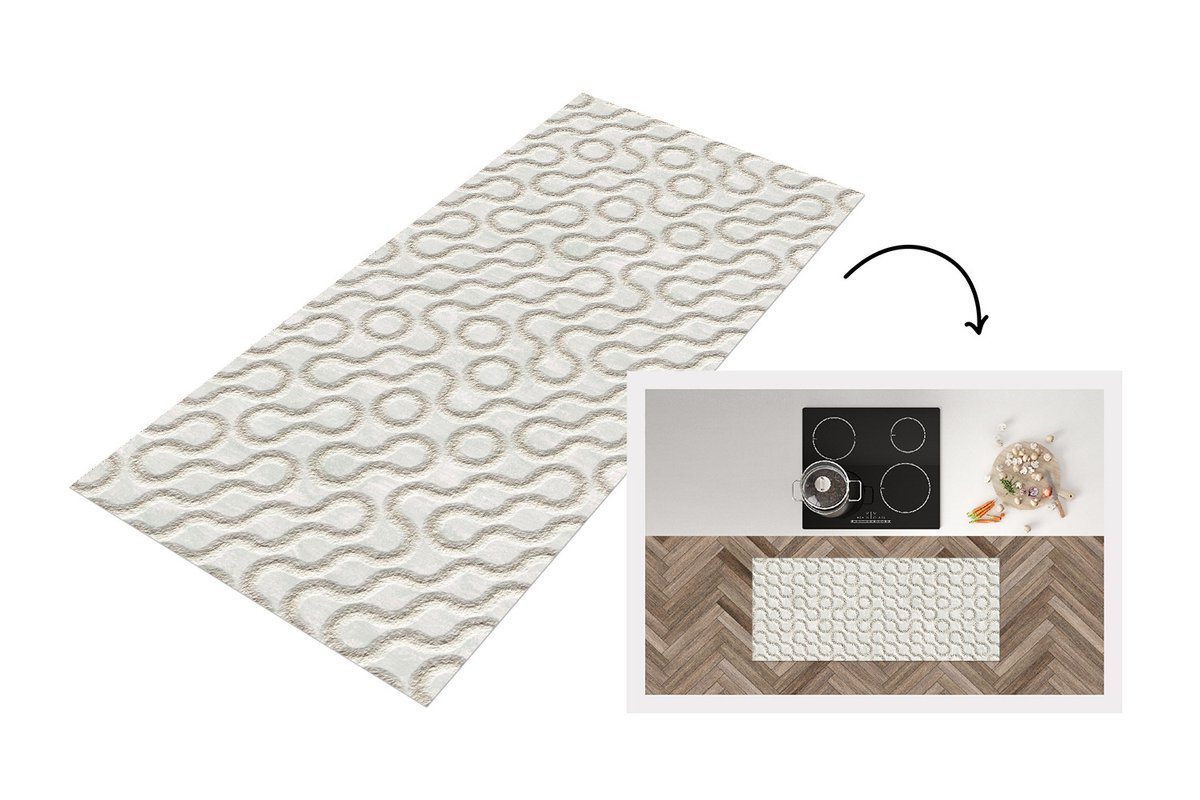 KitchenYeah Keukenloper 120x50 cm - Keukenmat vinyl Stenen - Abstract - Patronen - Industrieel - Keukenmatten loper - Keuken vloerkleed tapijt Steen - Abstract