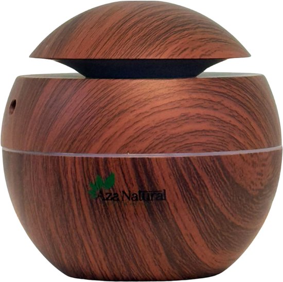 Vlam Aroma Diffuser Fonteintje – Donkerbruin – LED Vlam Effect & Ultrasone Verneveling – Luchtbevochtiger & Geurverspreider – Stil & Sfeervol – Premium Kwaliteit