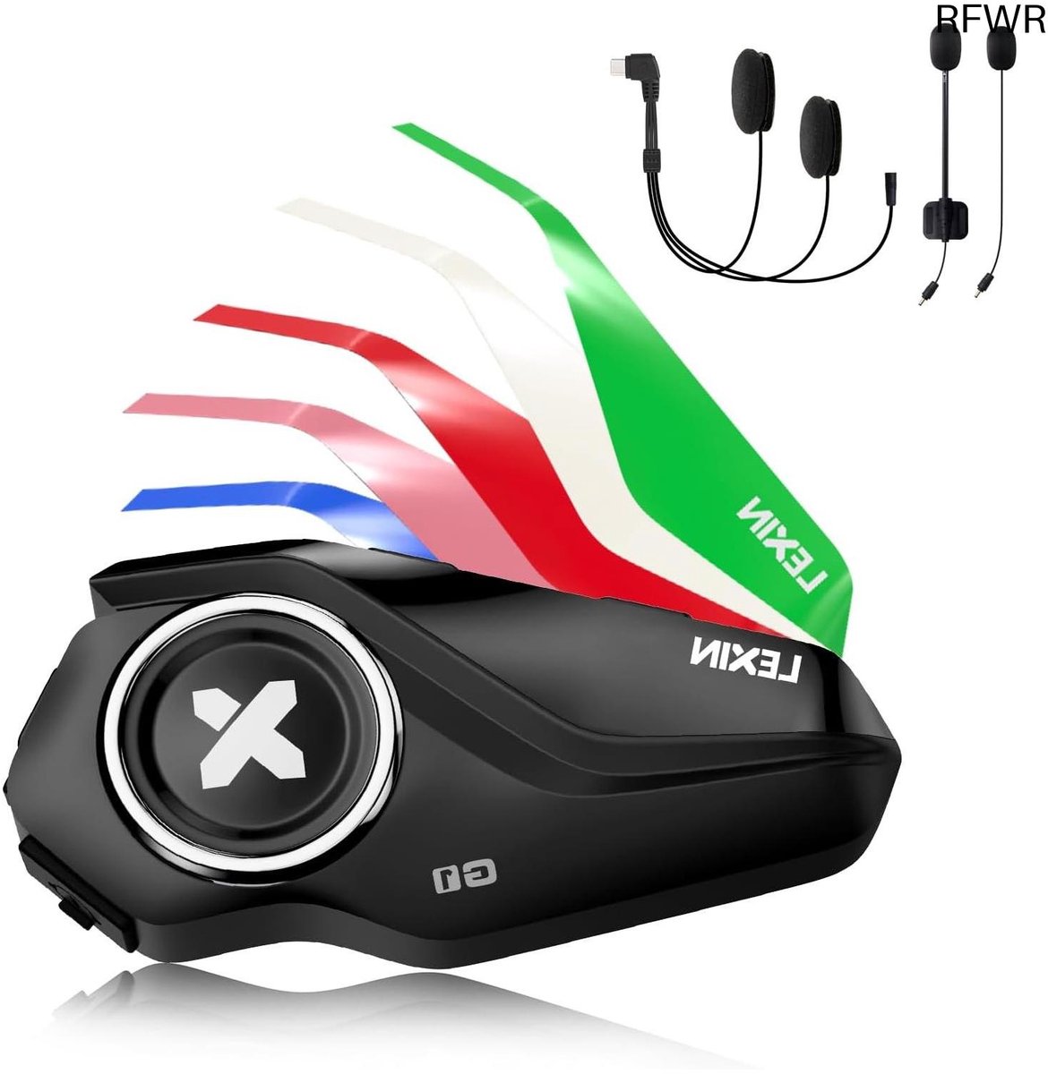 RFWR® Bluetooth Headset voor Motorfiets - Waterdichte Helm Speakers met HD Geluid en Spraakassistent
