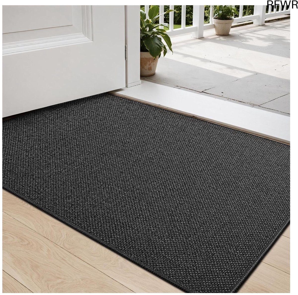 RFWR Absorberende Vuilvanger Voetmat voor Binnen, 44 x 75 cm, Donkergrijs, Ideaal voor Entrees en Voordeuren