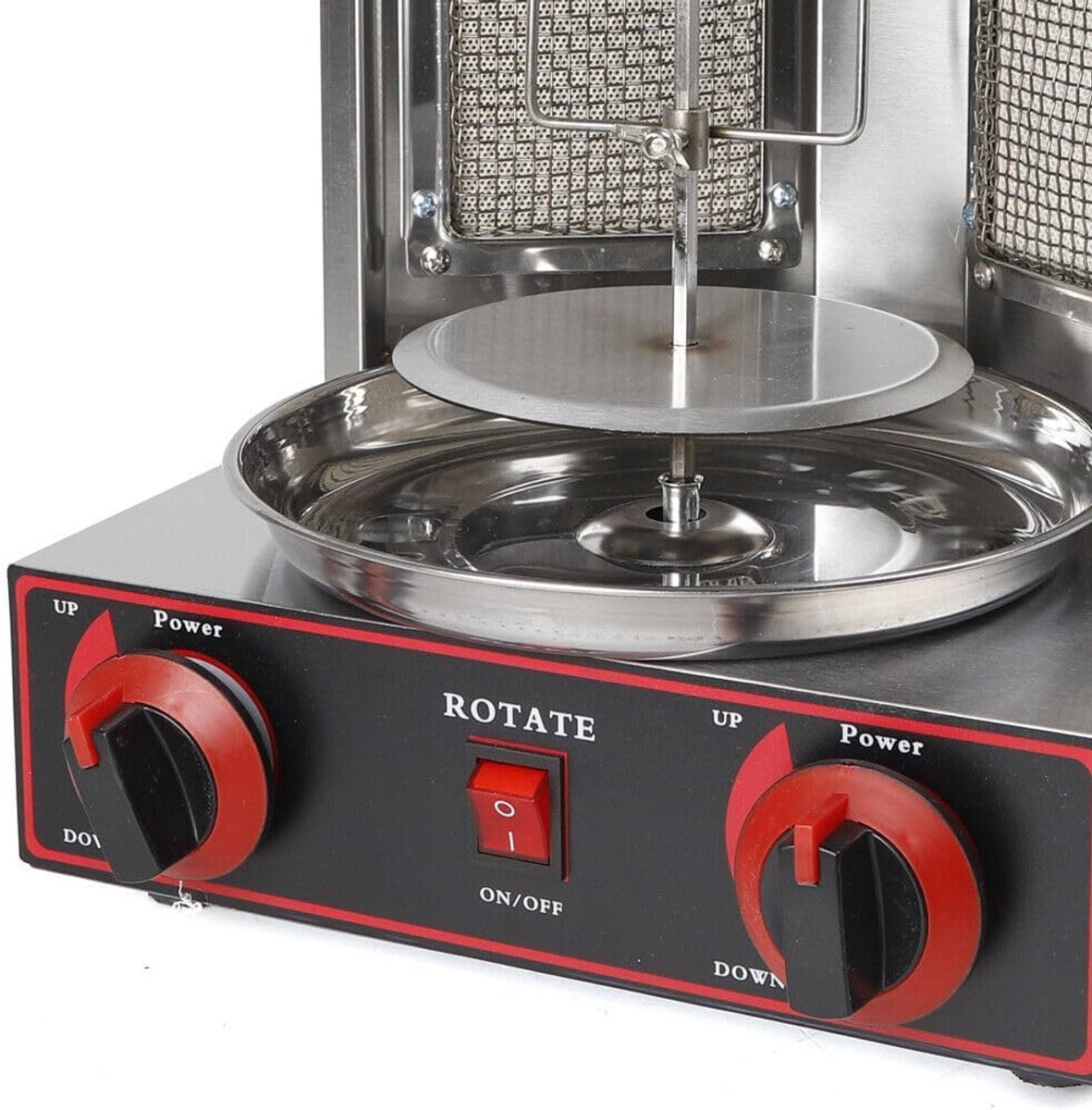 RFWR® Tafelgrill voor Döner Kebab - Roestvrij Stalen Grill met 3000W Vermogen