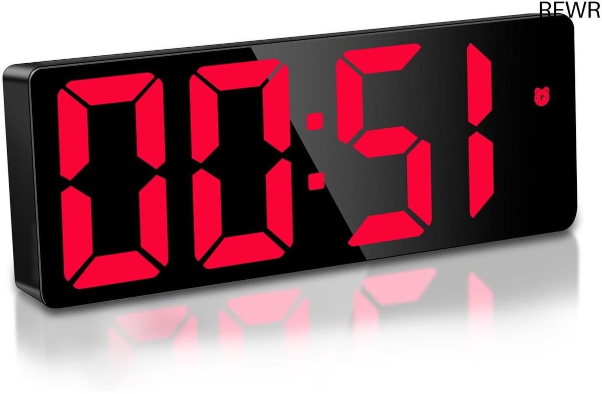 RFWR® Digitale wekker met LED-display voor slaapkamer en kantoor