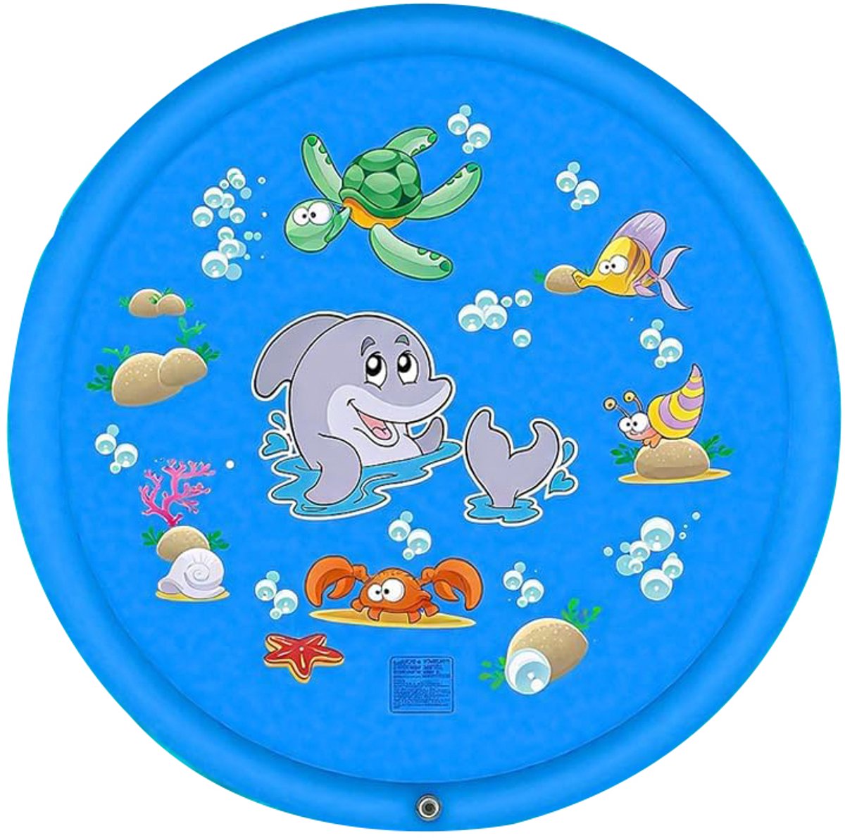 170 cm extra grote ronde dolfijn sproeier en water speelmat—verdikte antislip water sproeier mat opblaasbaar water speelgoed,—cadeau voor kinderen en honden,—zomer tuin buiten spelen (blauw)