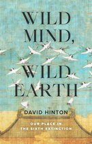 Boek kaft met de titel 'WILD MIND, WILD EARTH' en een aquarel van kraanvogels op een blauw-groene achtergrond.