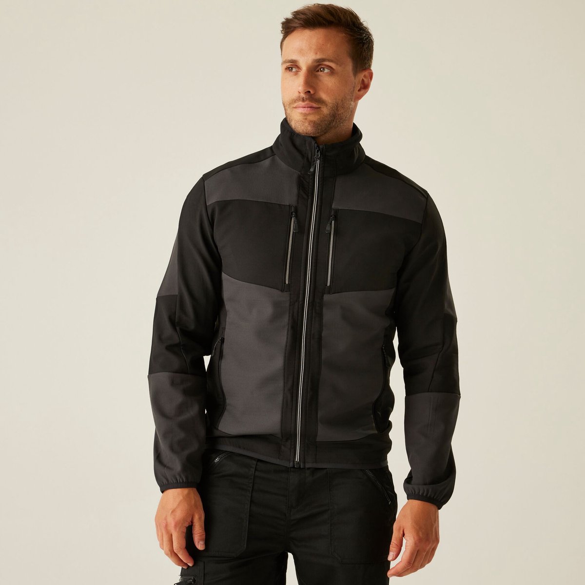Jas Volwassenen Hoog Collar Zakken E-volve Grijs