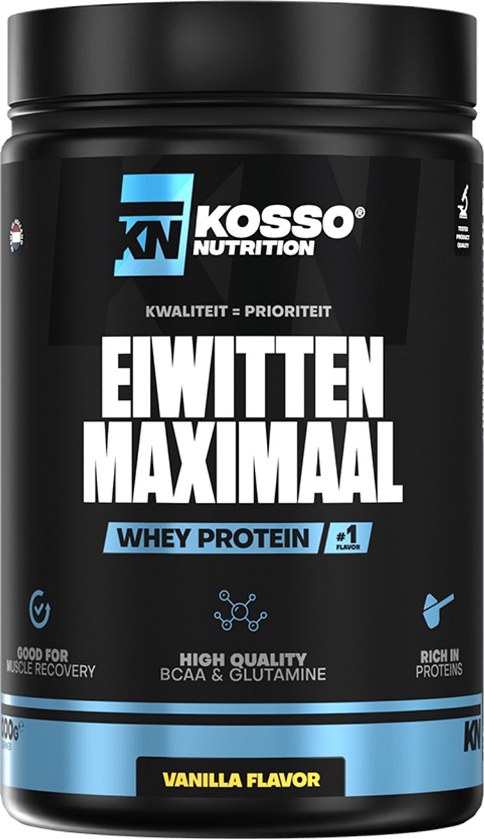 Kosso Nutrition – Eiwitten Maximaal – Whey Proteïne – Stroopwafel – Voor Spierherstel & Kracht – 1000g