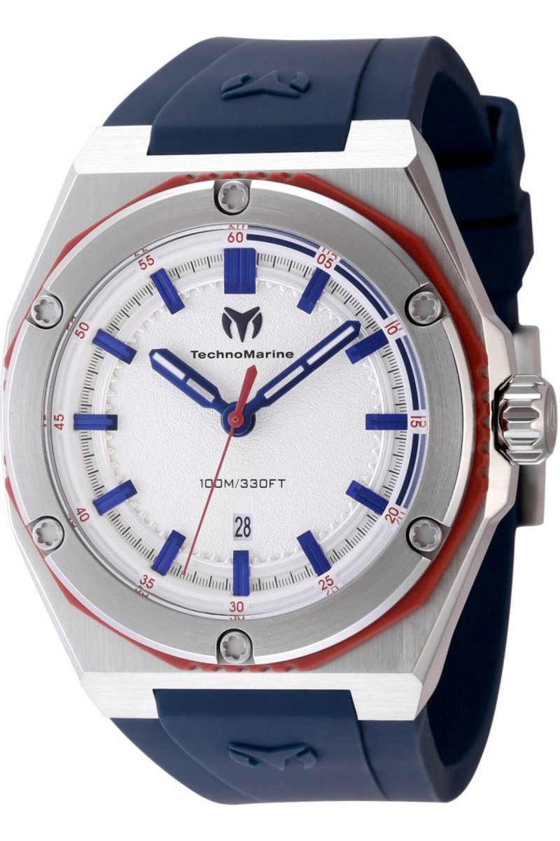TechnoMarine CORAL - Legacy TM-416091 Heren Horloge - Waterdicht - Analoog - Quartz Uurwerk - Roestvrij Staal met zilveren Wijzerplaat - 45mm