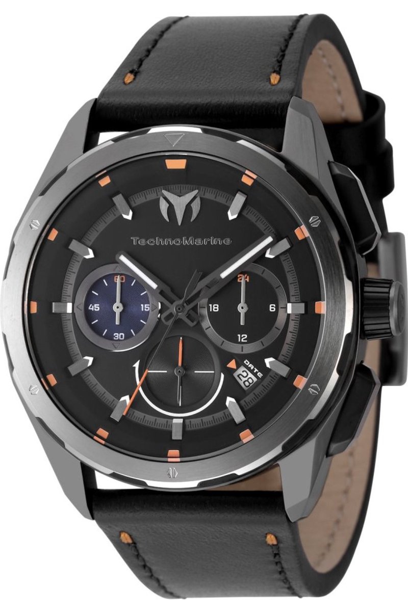 TechnoMarine OCEAN - NOMAD TM-318087 Heren Horloge - Waterdicht - Analoog - Quartz Uurwerk - Roestvrij Staal met zwarte Wijzerplaat - 43mm