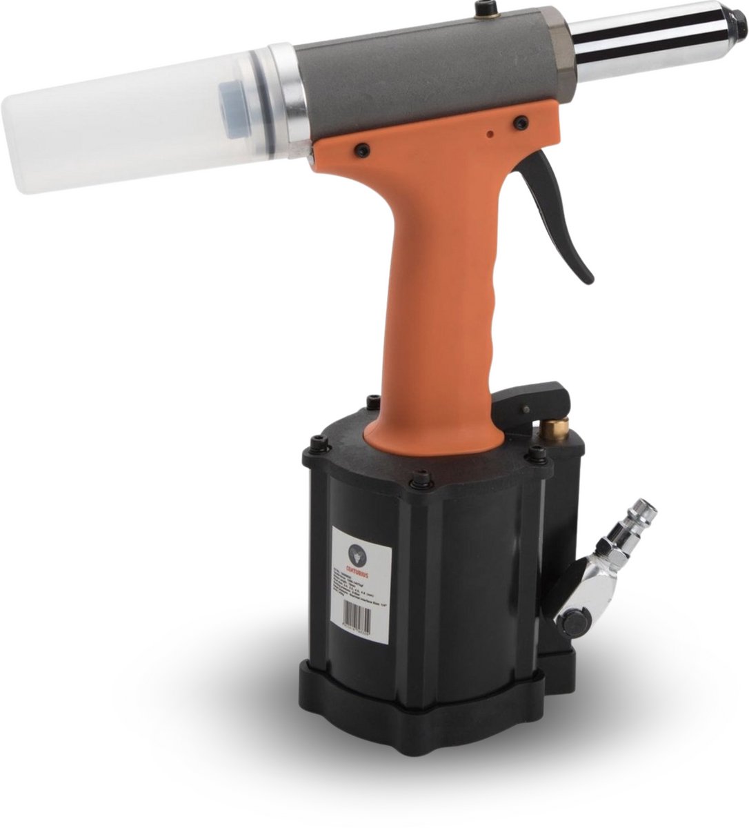 Pneumatische Popnageltang 6–8 Bar | 1/4″ Luchtaansluiting – Popnagel Ø 2,4 – 4,8 mm – Slaglengte 19 mm & Kracht 1005–1407 kg – Compact & Precisie voor Professioneel Gebruik