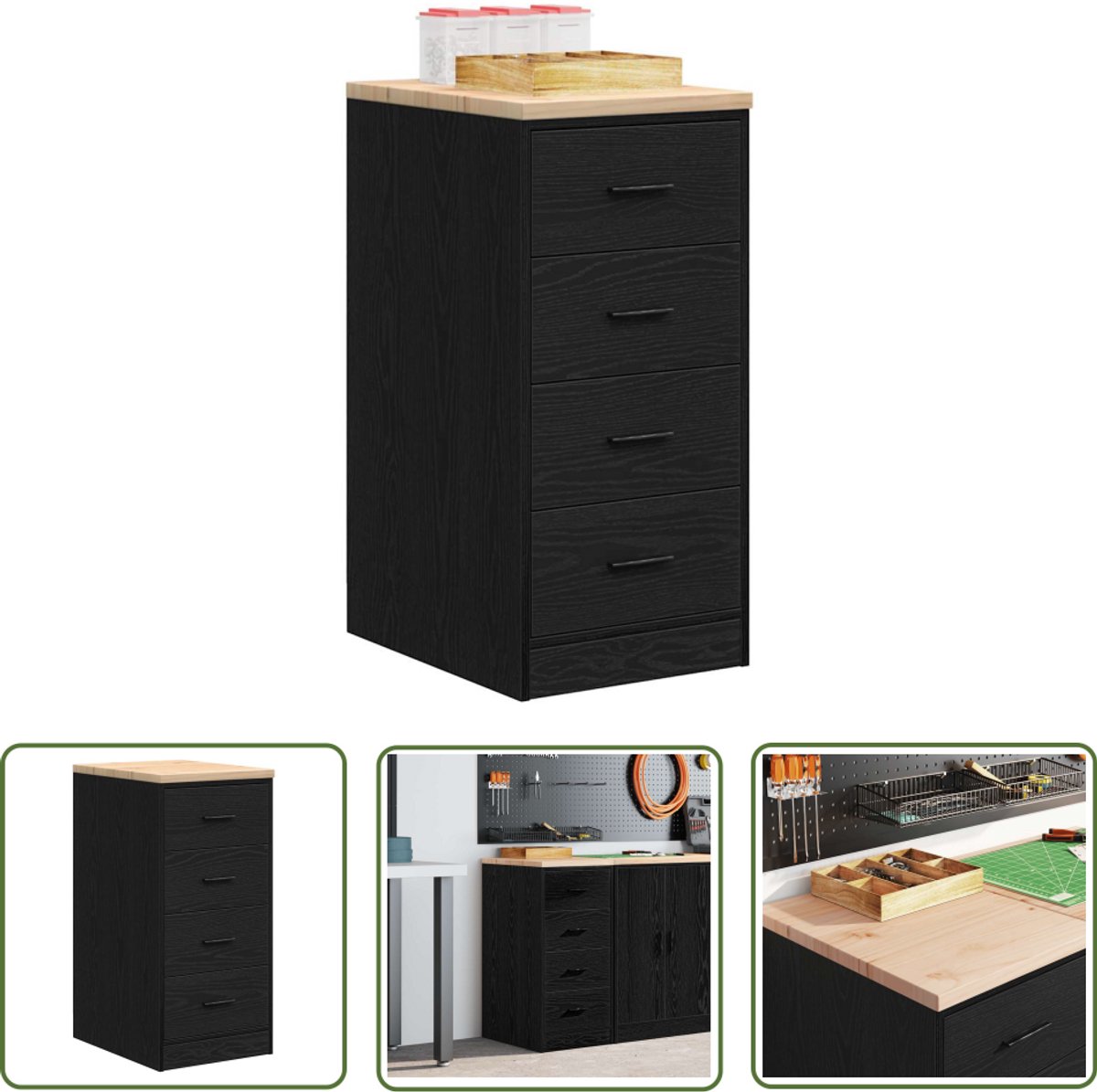 Garagekast 40x51x85 cm massief grenenhout betongrijs | -nl