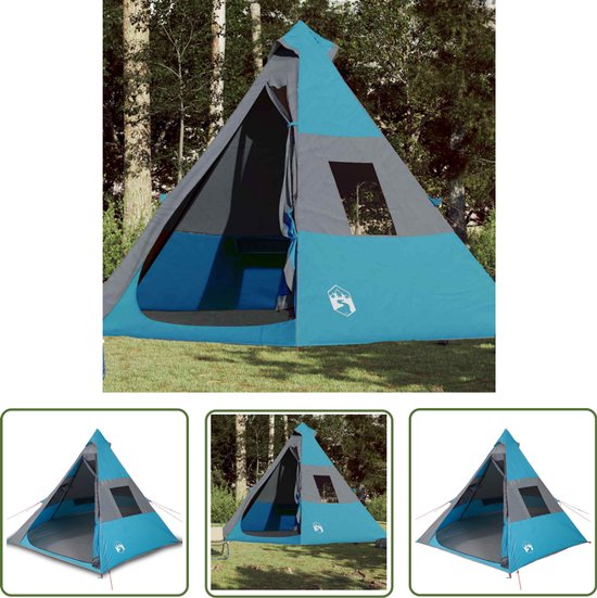 VidaXL Tente Teepee - Tente Teepee 9 Personnes Bleu Et Gris 600 X 600 X 347 Cm 93846427 VidaXL Tente Teepee - Tente Teepee 9 Personnes Bleu Et Gris 600 X 600 X 347 Cm 93846427