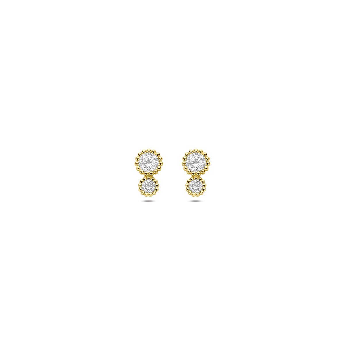14K geelgouden oorknoppen zirkonia 6,5 mm - 4034652