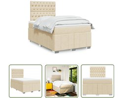 vidaXL Klikmechanisme - Dynammometer Sleutel - Boxspring met matras stof crèmekleurig 120x200 cm - Drapers Tools - Gereedschapset - Handgereedschap