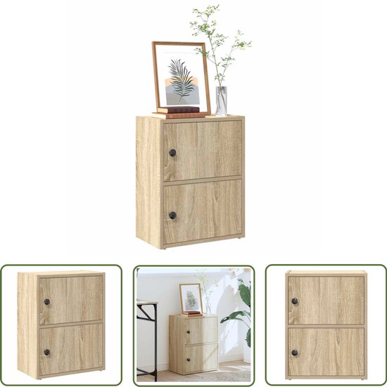 vidaXL Boekenkast 100x24x63 cm bewerkt hout gerookt eikenkleurig, boekenschap, kantoorkast, opbergkast, boekenstandaard, kast, boekenschappen