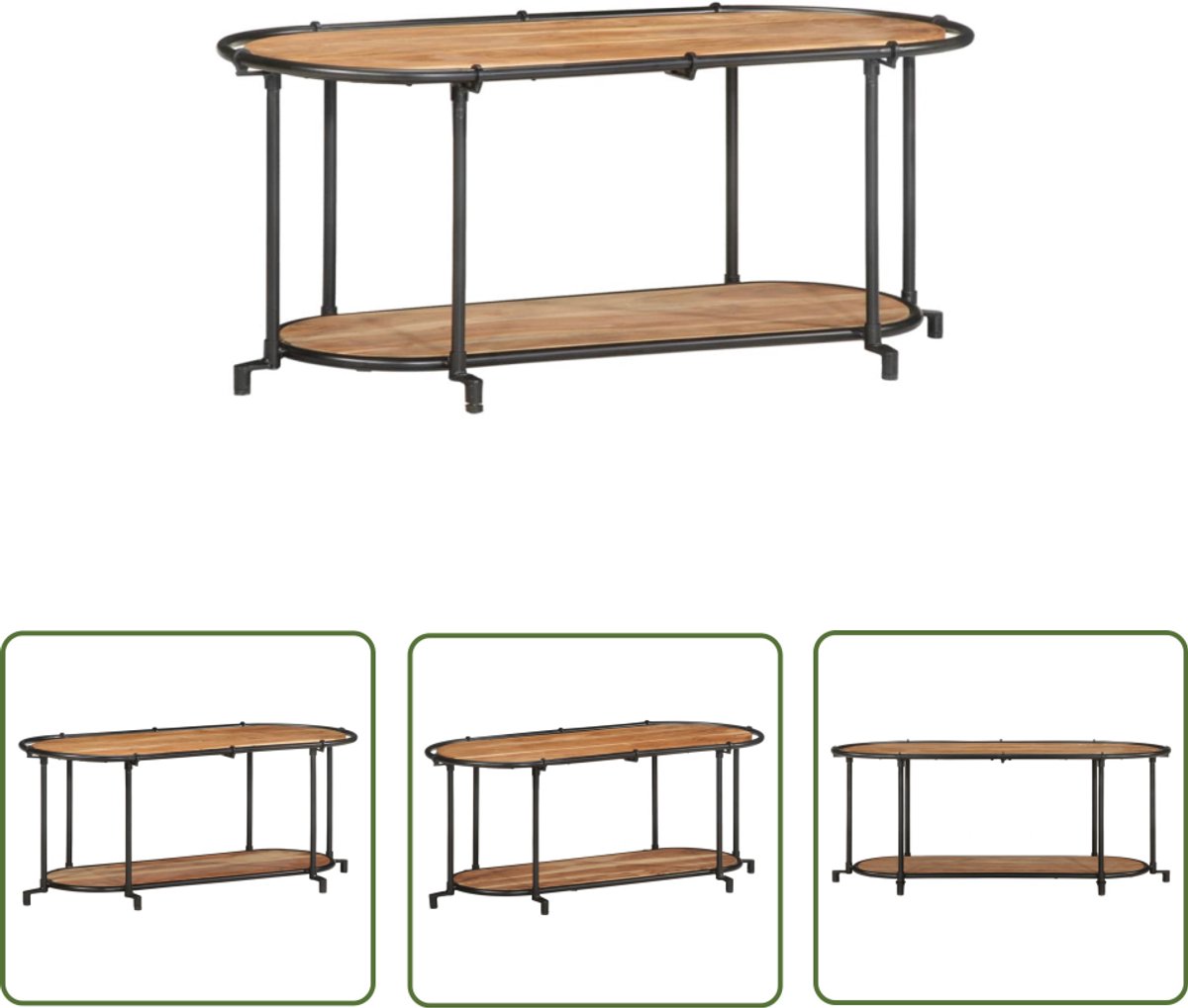 vidaXL Salontafel - Tv Meubel - Tv-meubel 100x42x40 cm massief acaciahout - Kast - Houten Tv Stand - Media Kast