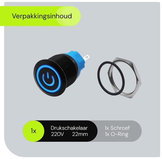 4 stuks momentane drukknoppen, 22 mm, zelfresetterend 4 stuks momentane drukknoppen, 22 mm, zelfresetterend