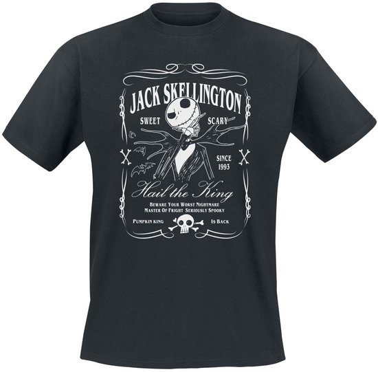 The Nightmare Before Christmas Jack Skellington Label Heren T-shirt - zwart - L
