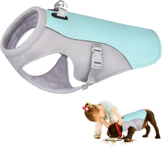 Koelvest voor honden (Blauw, S) - Koeljas Hond - Koelvest voor hond - Verkoeling Hond - Cooling Vest - Met Verstelbare D-ring - Ademende Mesh Hondenjas - UV-bescherming - Verkoelend Harnas - Buiten, Wandelen, Jagen, Wandelen, Zomer