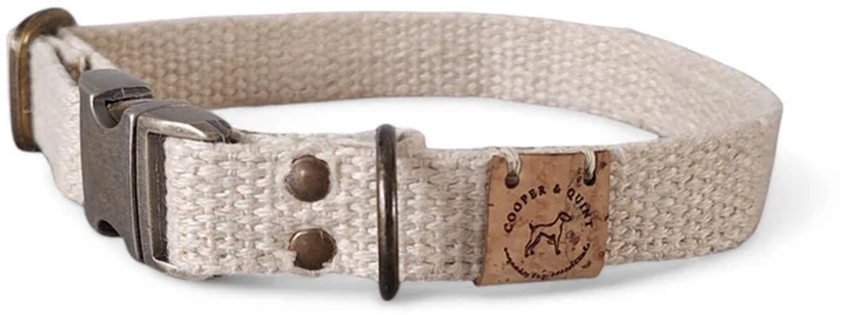 Cooper & Quint Simply Hemp Halsband - Schelpenwit - Large - Oud Messing