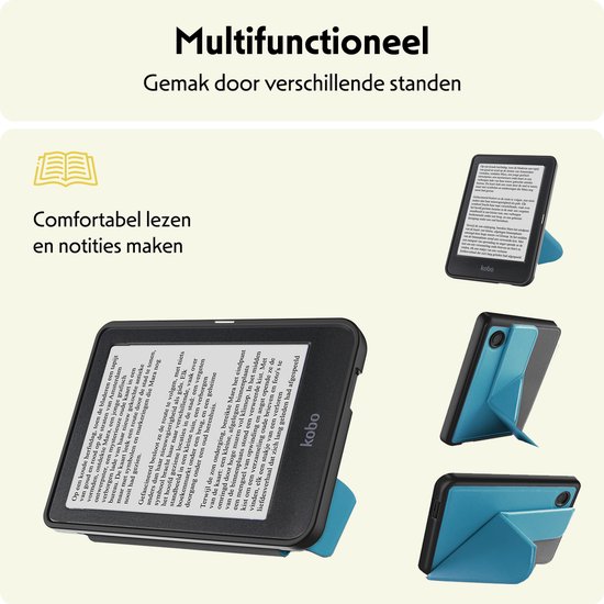 Hoesje Geschikt voor Kobo Clara BW Hoes Bescherm Hoesje Case Sleep Cover Trifold - Hoes Geschikt voor Kobo Clara BW Hoesje - Turquoise van Merkloos — afbeelding 3
