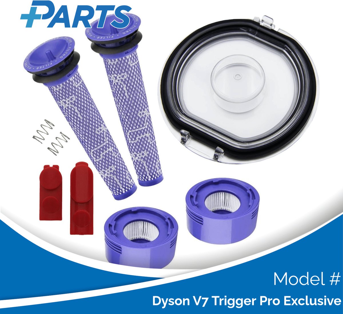 Plus.Parts Dyson V7 Trigger Pro Exclusive Onderhoudsset (Plus.Parts® alternatief voor 965661-01 / 967478-01) Overig