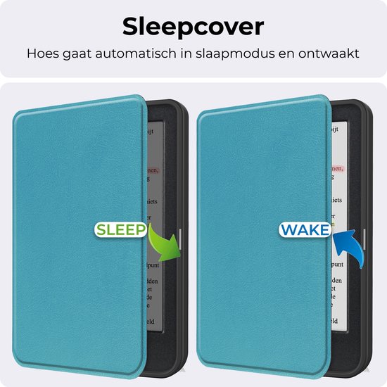 Hoesje Geschikt voor Kobo Clara Colour Hoesje Luxe Bescherm Case - Hoes Geschikt voor Kobo Clara Colour Hoes Book Cover - Turquoise van Merkloos — afbeelding 3
