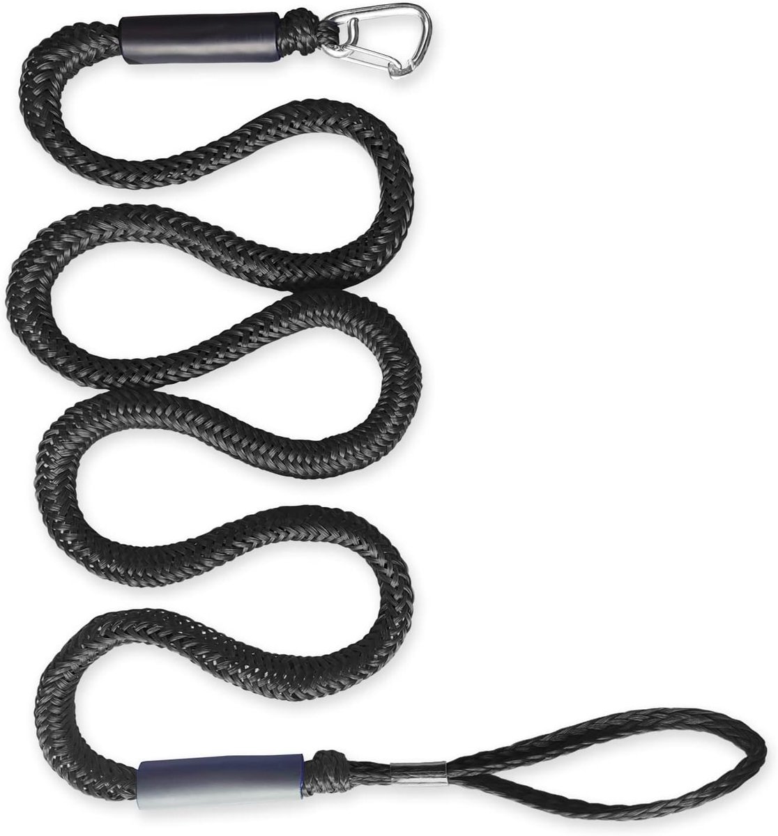 1 stuk - ankerlijnen voor boten - aanlegtouw voor boten - 7ft anker bungee dock lijnen voor boten - enkele haak dock lijn - ideaal voor jetski's, pontons, kajaks en gebruik op zee (zwart)