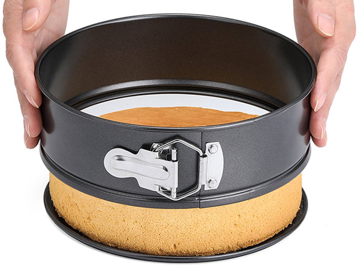 1 stuk - Ronde cakevorm met antiaanbaklaag - Zwart - Springvorm met sluitclip voor chiffon- en taartbereiding - Bakvorm voor oven - Ø 23 cm x 7 cm - Ideaal voor bakken zonder plakken – foto 5
