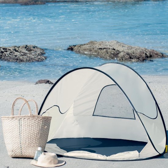 RFWR® Pop-up strandtent voor kinderen en baby's - 2 personen, met UV-bescherming 50+ en windbescherming - Draagbare tent in crème van Merkloos — afbeelding 5