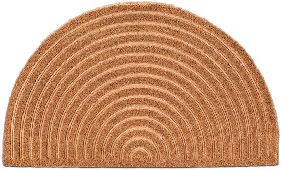 paillasson en noix de coco - 75 x 45 cm - semi-circulaire - antidérapant - intérieur - extérieur