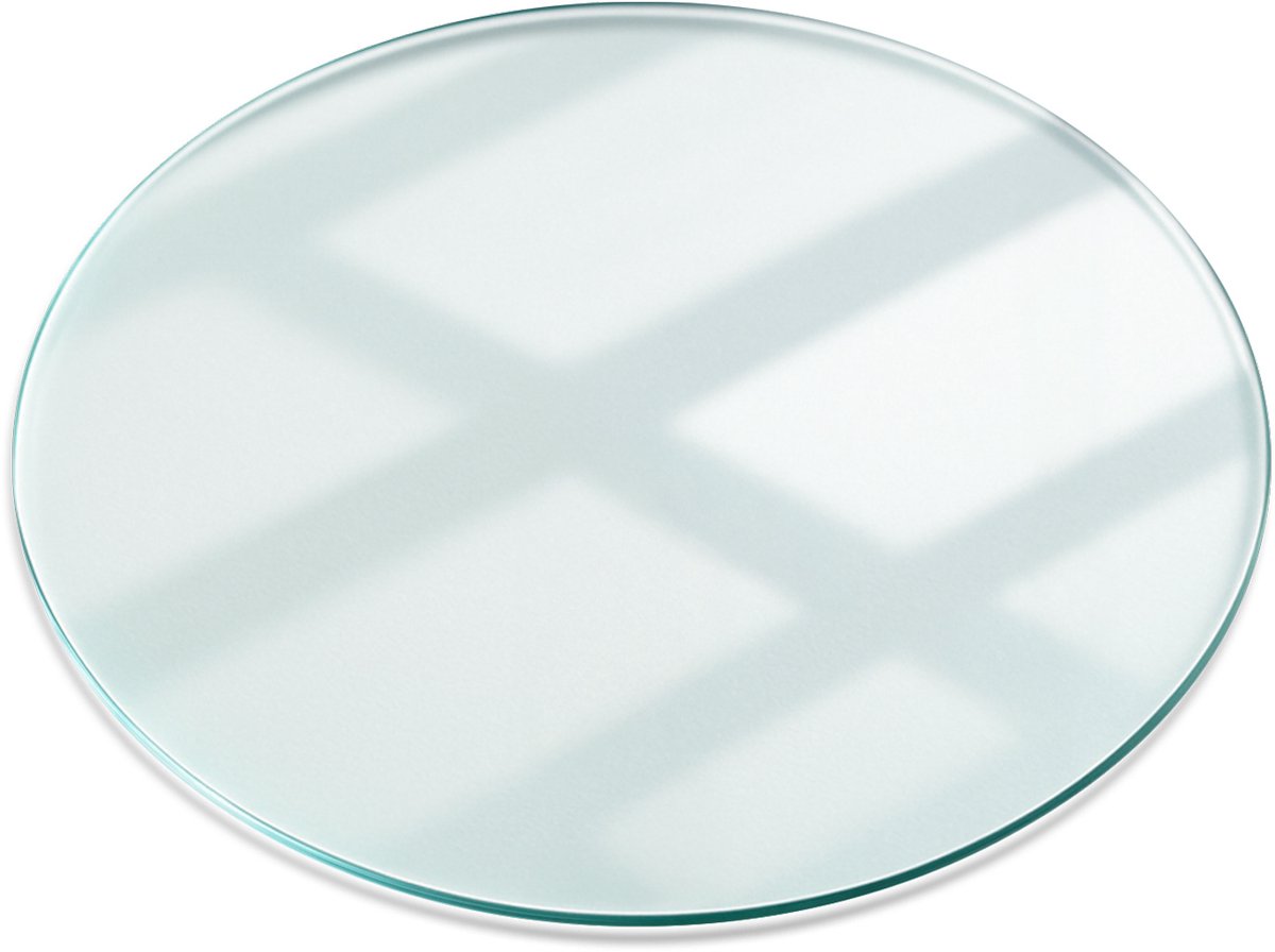TULUP Tafelblad Glas - Glazen Plaat - 60 cm - Glazen Plaat Transparant - Rond Tafelblad Glas - Transparant Glazen Tafelblad Geschikt voor de Keukentafel - Glasplaat Tafel Transparant Rond