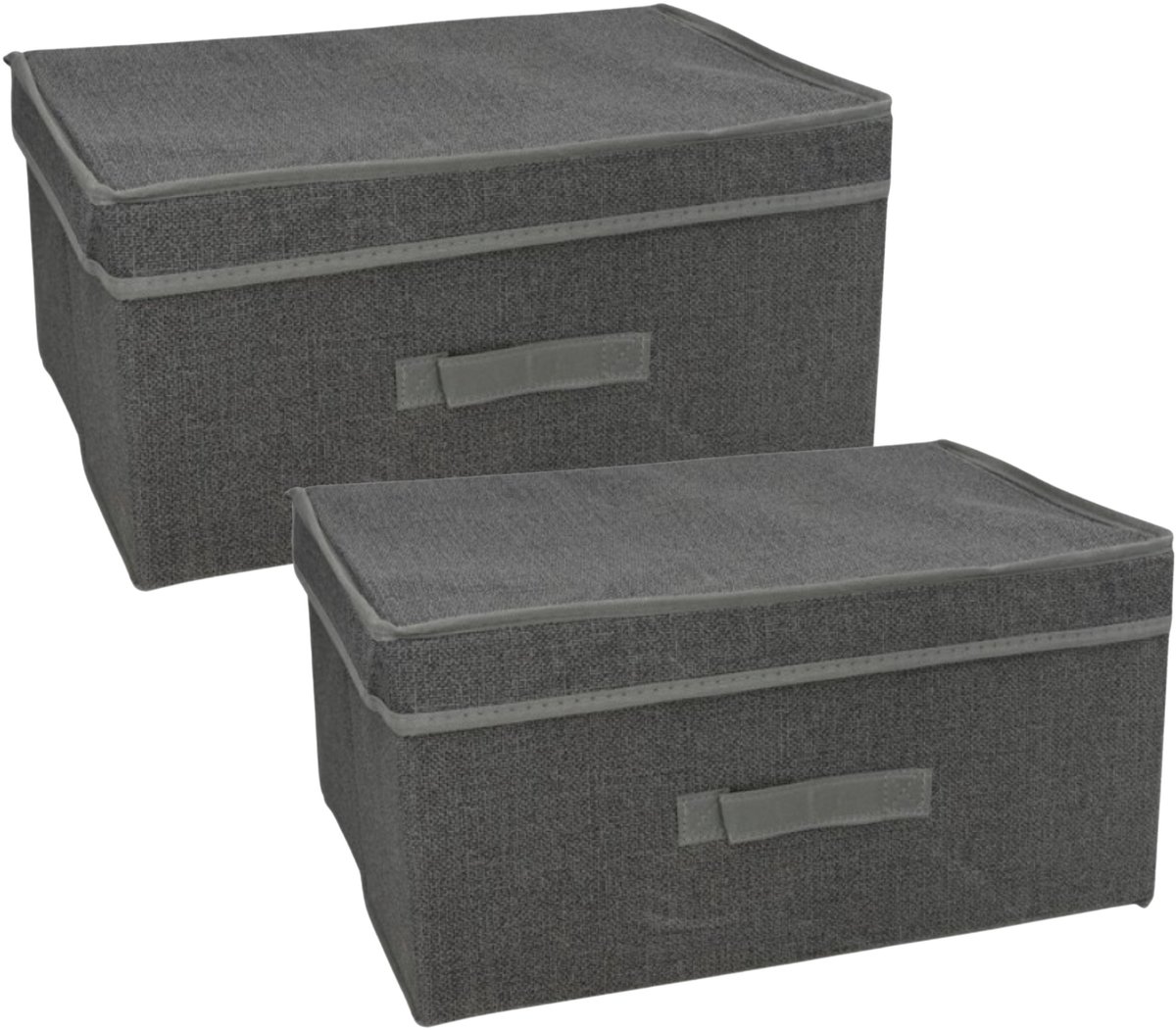 Gerimport Opbergbox London - 2x - 30 x 40 x 20 - antraciet - met handvaten