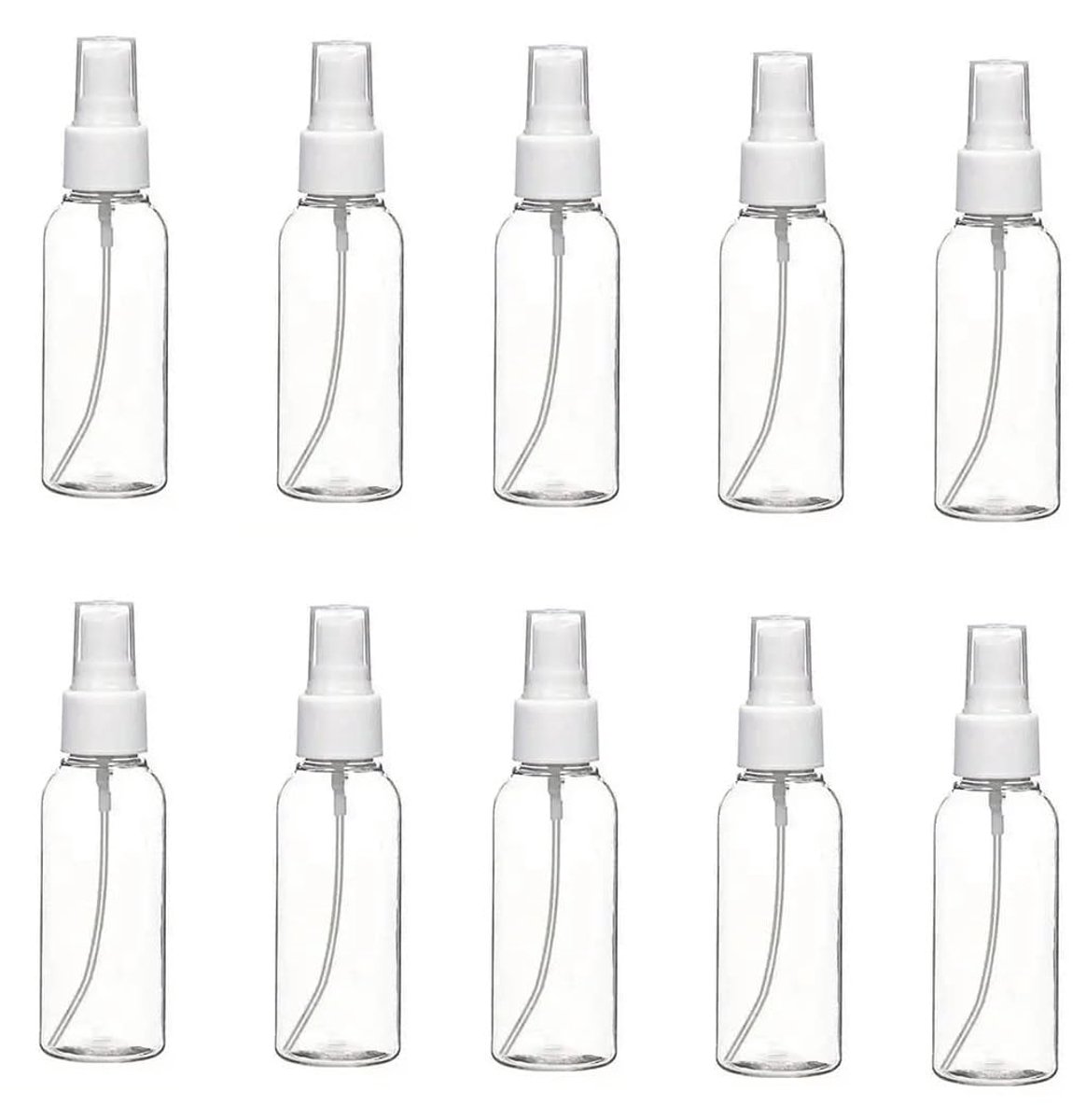10 stuks verstuiversprayflessen - lege draagbare reisflessen - herbruikbare plastic spuitflessen - parfumvloeistof make-upverstuiver - voor zomerse verkoelende spray, reizen, parfum, reinigingsvloeistof, cosmetica - 50 ml, wit