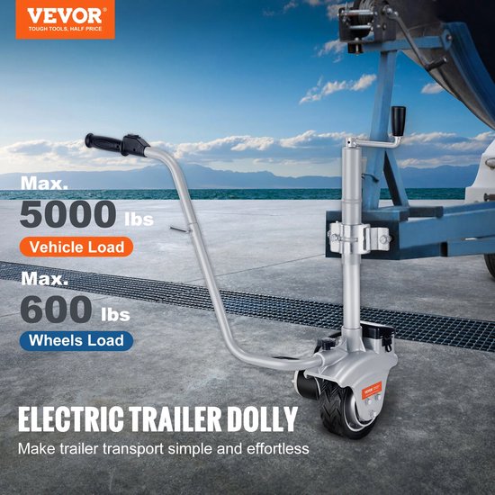 Aanhanger aanhangwagen neuswiel 12V elektrische manoeuvreerhulp max trekgewicht 2268kg elektrisch 30,5-63cm in hoogte verstelbaar 6,7m/min van ProPlus — afbeelding 5