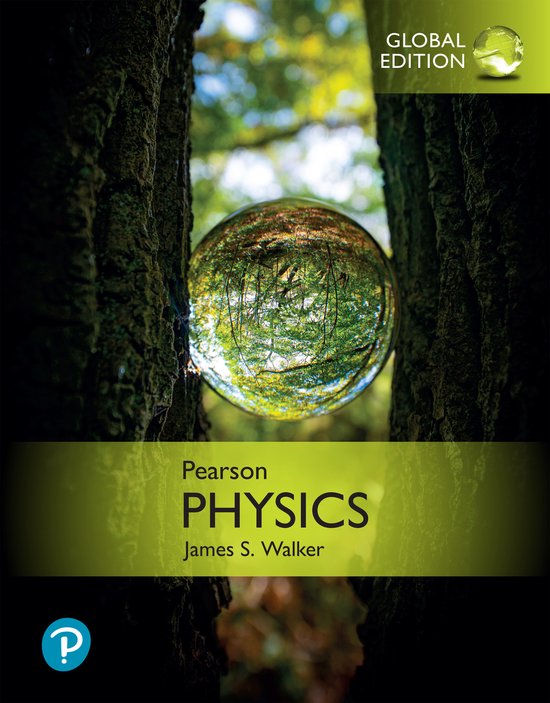Pearson Physics, Global Edition. Een glazen bol weerspiegelt een bos, tussen twee bomen.