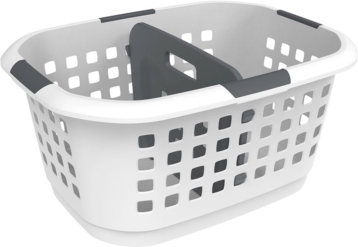 Goedkoopste Ezystorage heupwasmand met uitneembare verdeler 71 liter - Wit & grijs