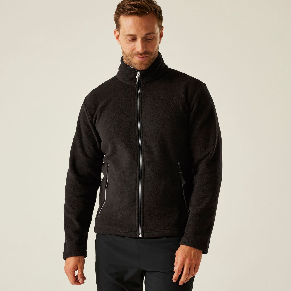 Fleece Heren Wandelen Ascender Zwart