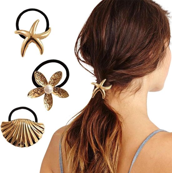 Goudkleurige bijoux bodychain met ster | -NL