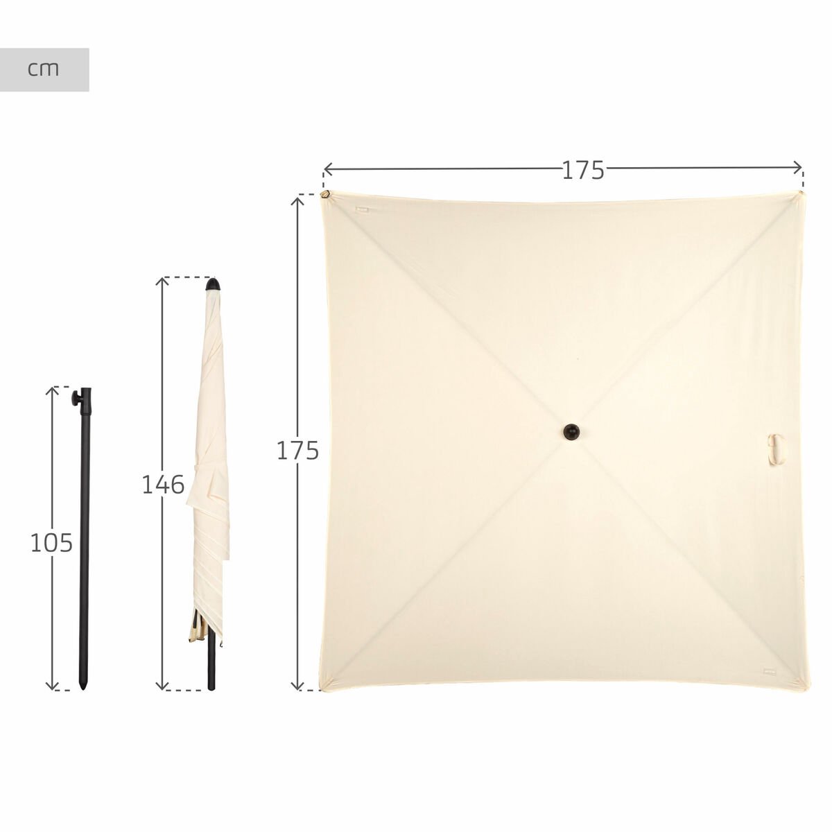 Parasoll Aktive Beige 175 x 240 x 175 cm