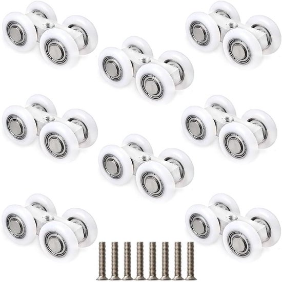 2 stuks schuifkast deur roller, schuifdeur onderdelen voor garderobe deur, wielen, rollen