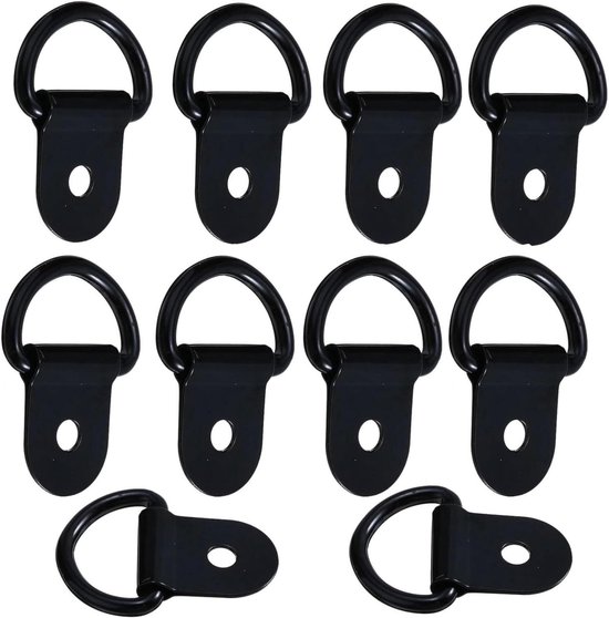 Allecto Plus - D-ringen 10 stuks 36 x 25 mm voor kajak, vrachtwagen, camping - Veiligheidsanker, bevestigingsringen