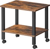 Allecto Plus - Druktafel met vergrendelbare wielen voor printer onder bureau - 38 x 28 x 38 cm - kantoor en fax - donkerbruin en zwart