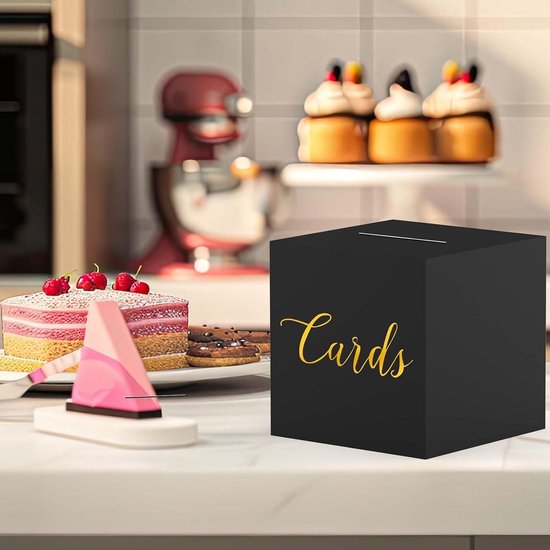 Bruiloft Card Box Goudfolie Kaartdoos met Kaarten Loterij Ticket