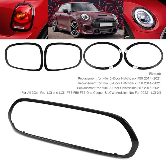 Grill bodykit koplamp en achterlicht. Peugeot Kisbee. Zwart